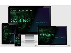 Gaming Production. Тёмно-зелёный дизайн. 5 страниц