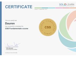 CSS certificate from sololearn.com
