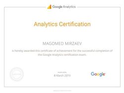 Сертификат аналитика Гугл Партнерс