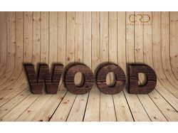 Wooden text