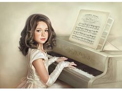 Фотокартина "Пианистка"