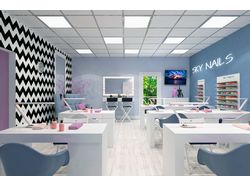 интерьер маникюрной студии Sky nails