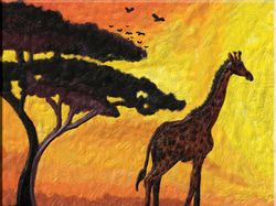 Жираф2 - печать на холсте