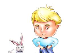 Маленький мальчик с кроликом