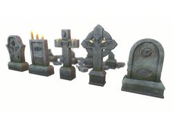 Stylized gravestones