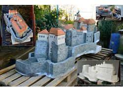 Бетонный, макет Мукачевского замка длина 2 метра