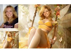 Фотомонтаж "Фея на качели"