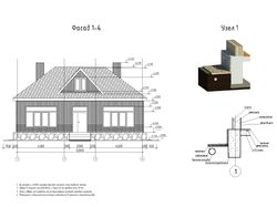 Одноэтажный жилой дом размерами в плане 12х11.5