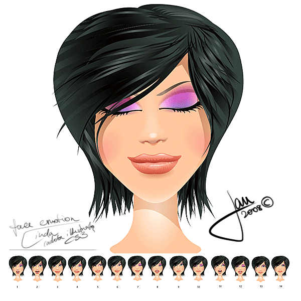 Мимика / human face emotion set.gif