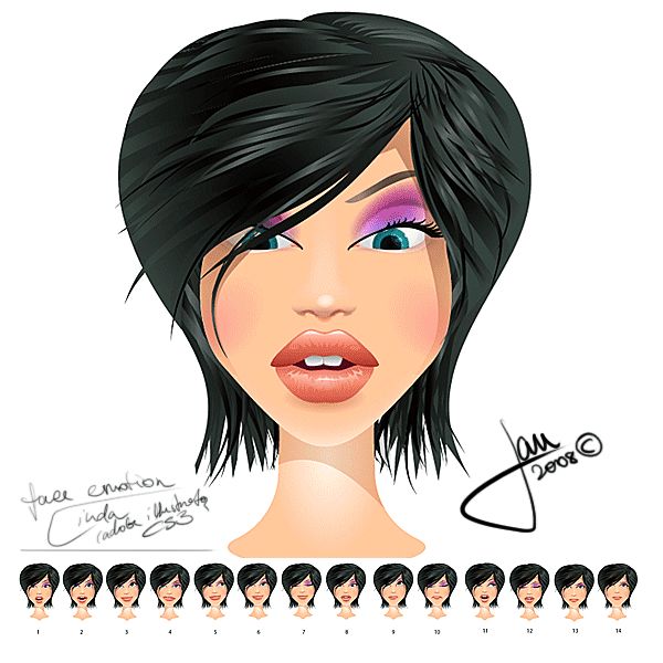 Мимика / human face emotion set.gif
