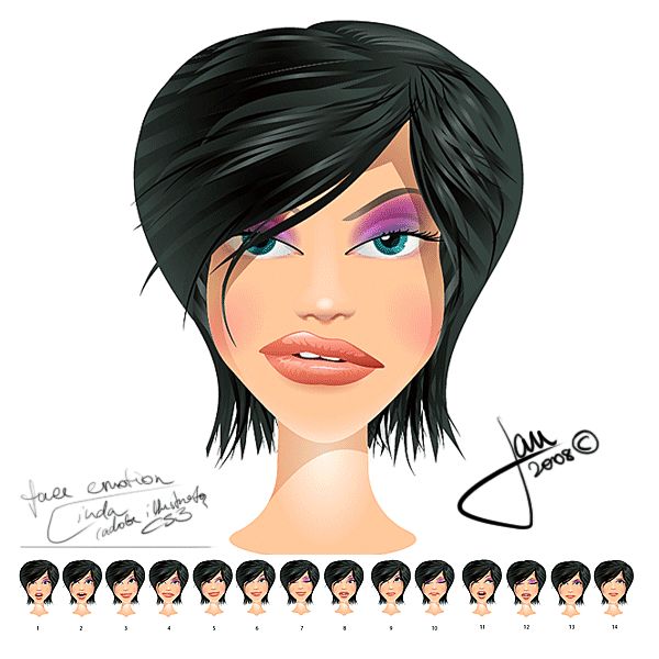 Мимика / human face emotion set.gif