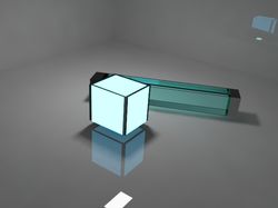 3D работа "подсвеченный кубик"