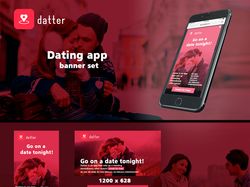 "Datter" - Dating app banner set