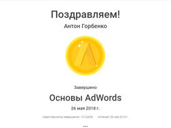 Сертификат Основы AdWords