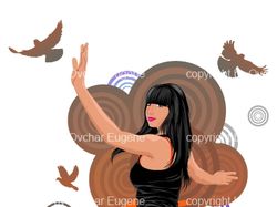 Комерческая иллюстрация "Танцующая среди птиц"