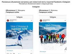 Таргетинг для горнолыжных туров в FB и Instagram