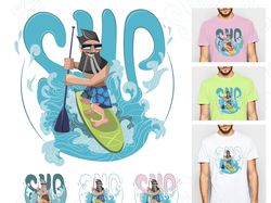 Принт на футболку SUP-серфинг