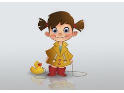a girl with a duck