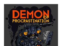 Рисунок на футболку "Демон прокрастинации"