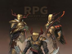 Knights of flame.Сoncept art RPG