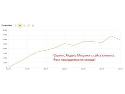 Скрин большого роста посещаемости сайта клиента