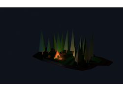 Ночь в лесу 3D графика
