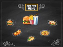 Line Illustrations and Icons - 10 Fast Food Icons