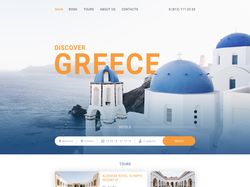 Дизайн главное страницы отеля в Греции.