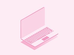 Розовый ноутбук в стиле перспективы
