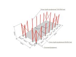 Холодный ангар 160 м²