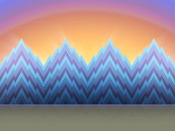 Sunset in mountains