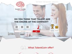 Landing page Talent Coin
