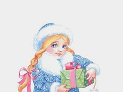 Снегурочка (рисунок для новогодней открытки)