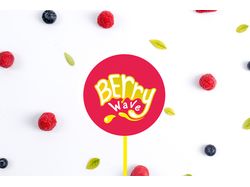 Логотип ягодного кафе Berry Wave