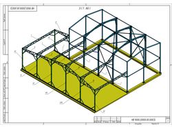 Чертеж каркаса навеса к сооружению котельного зала