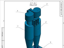 Монтажный чертеж циклона ЦН-15-100-2УП