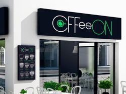 Минималистичный логотип кофейни "cOFFeeON"