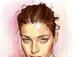 Портрет девушки в программе Autodesk SketchBook