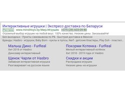 Интернет-магазин игрушек. Беларусь. (Google Ads)