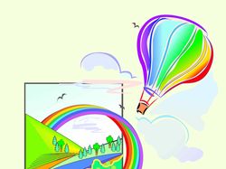 Воздушный шар - радуга