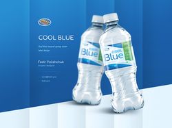 Дизайн этикетки для минеральной воды "Cool Blue"
