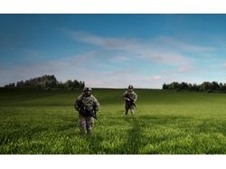 Солдаты в поле
