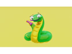 3D персонаж змейка