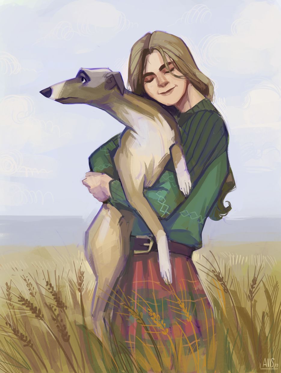 Картинки девушка с собакой