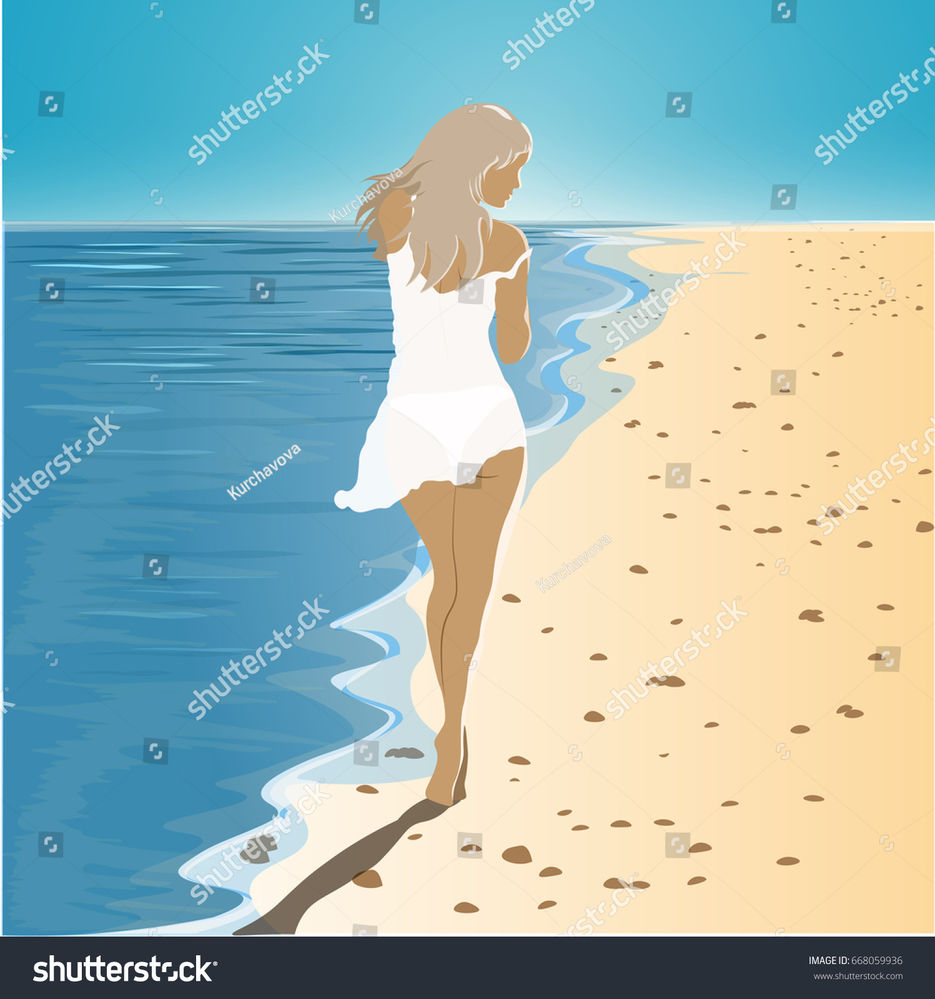 stock-vector-vector-illustration-of-girl-in-dress-walking-barefoot-on-the-beach-668059936.jpg