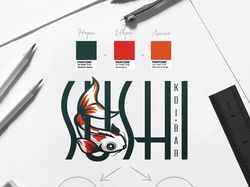 Разработка логотипа для "Sushi Koi Bar"