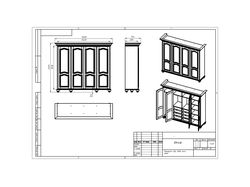 Чертежи шкафа с резными элементами
