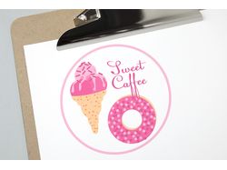 Лого и паттерн для кафе-кондитерской Sweet Caffee