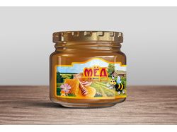 Label design for honey / Дизайн этикетки на мёд