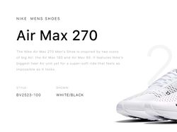 Дизайн карточки товара для Nike Air Max 270